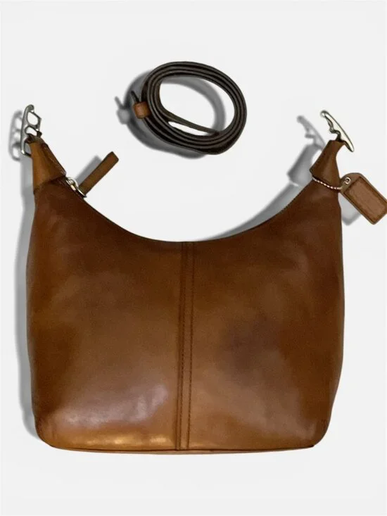 VTG Coach Legacy Convertible Bag 9566 Burnished Tan Leather Nickel Y2K 2003 Boho - Picture 6 of 10